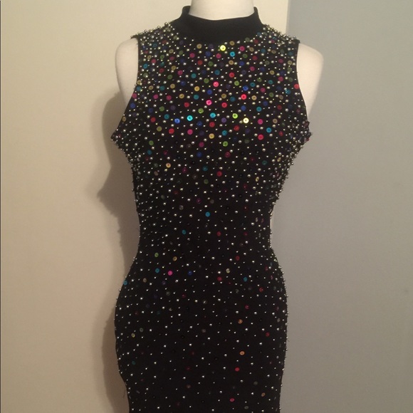 Little Black Dress with multicolor embellishments - Picture 2 of 4